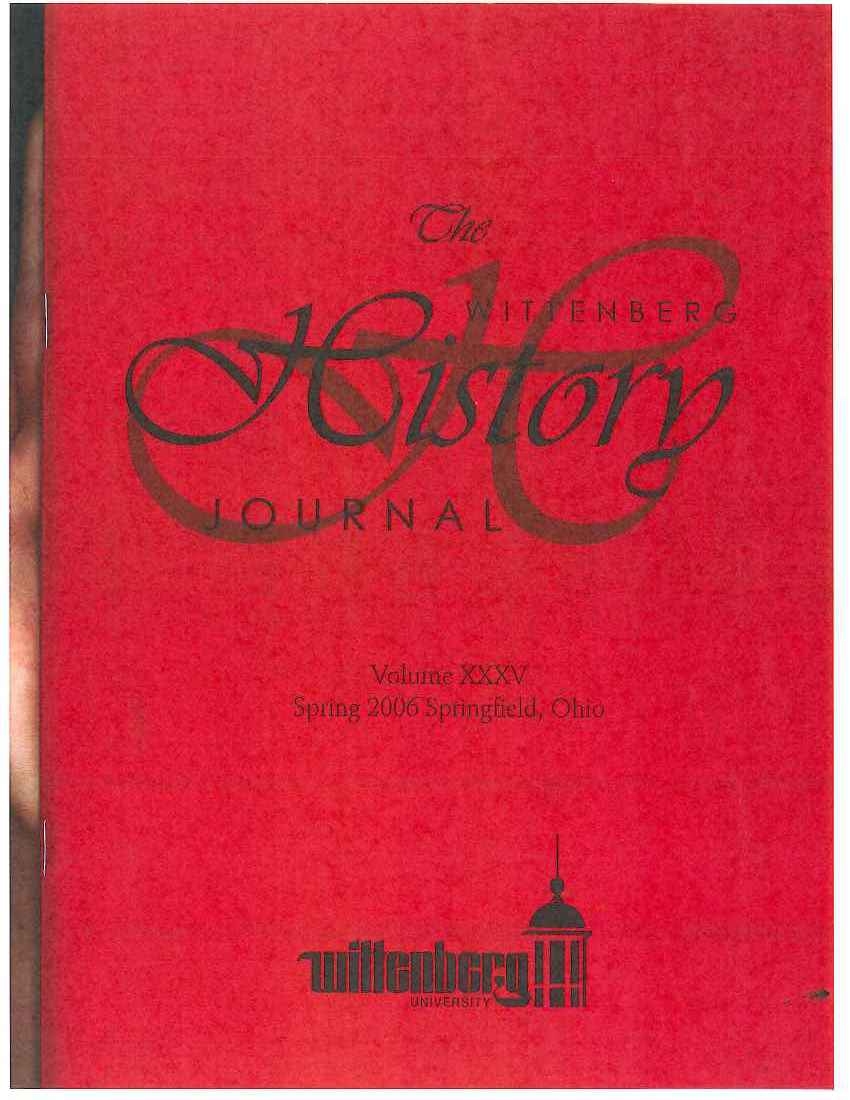 Wittenberg History Journal Wittenberg University